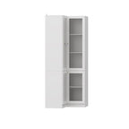 Meuble de salle de bain d'angle blanc 78,7H - Rangement élégant pour n'importe quelle pièce