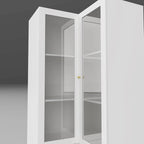 Meuble de salle de bain d'angle blanc 78,7H - Rangement élégant pour n'importe quelle pièce