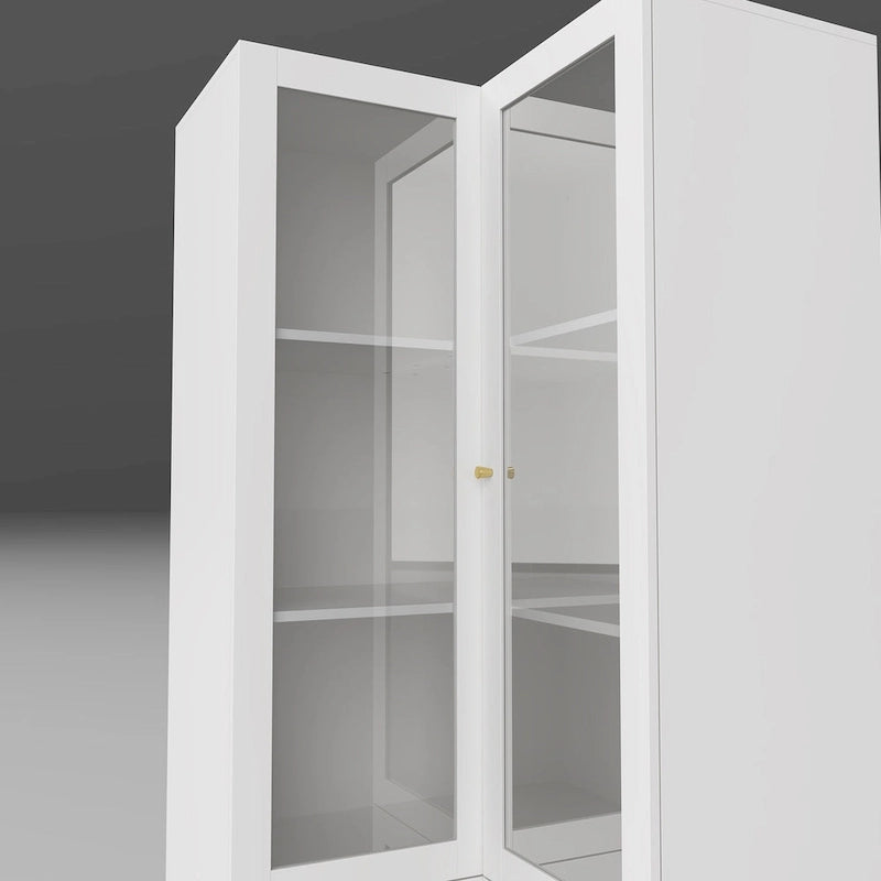 Meuble de salle de bain d'angle blanc 78,7H - Rangement élégant pour n'importe quelle pièce