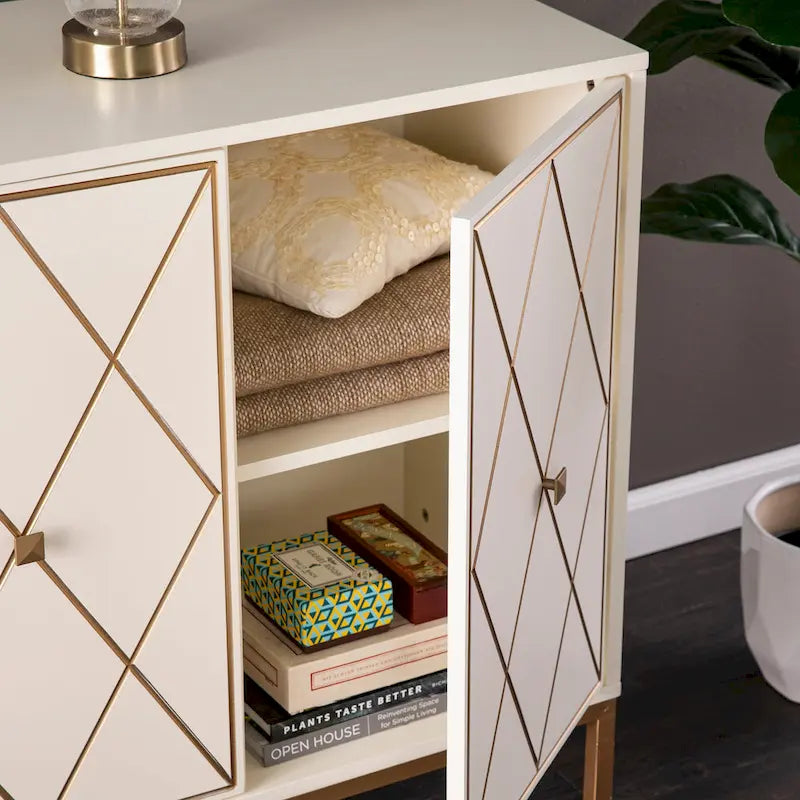 Meuble en bois Maubert contemporain avec détails dorés
