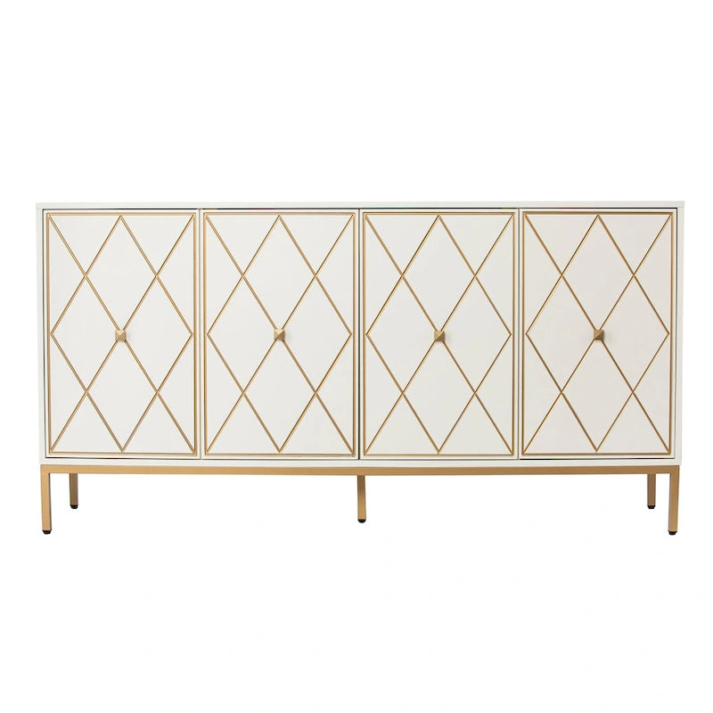 Meuble en bois Maubert contemporain avec détails dorés