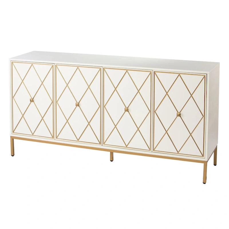 Meuble en bois Maubert contemporain avec détails dorés