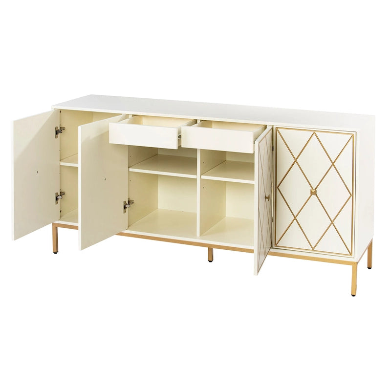 Meuble en bois Maubert contemporain avec détails dorés