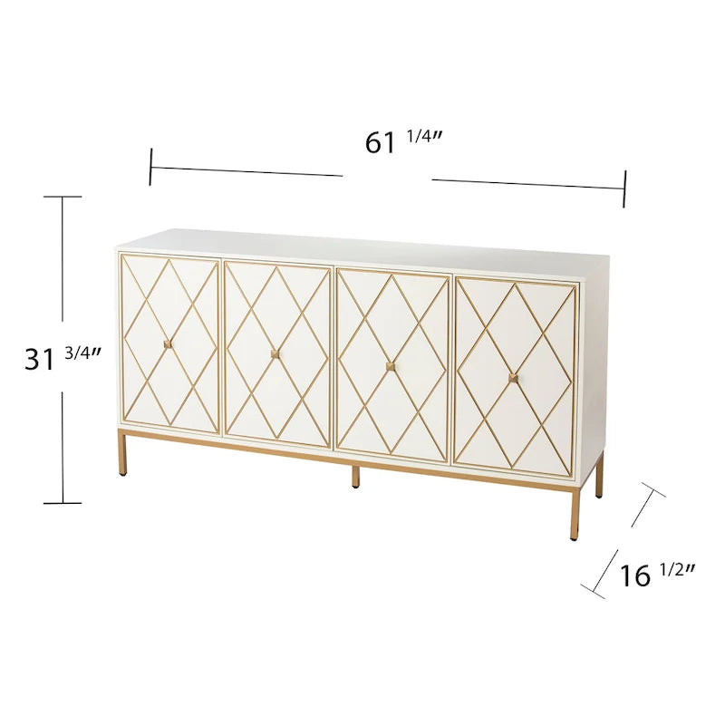 Meuble en bois Maubert contemporain avec détails dorés