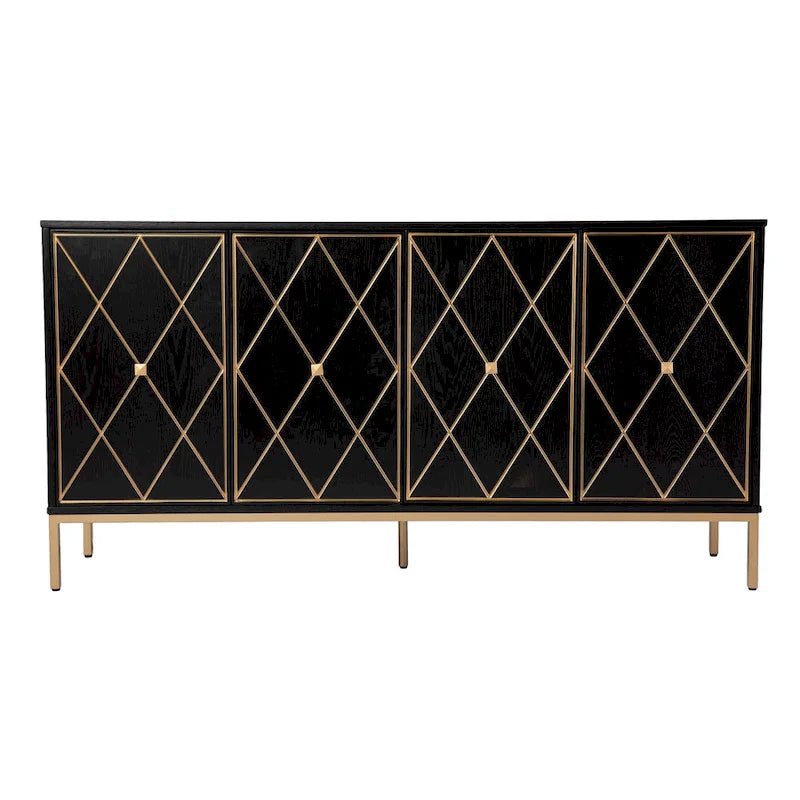Meuble en bois Maubert contemporain avec détails dorés