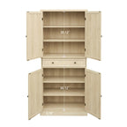 Armoire 4 portes 1 tiroir, avec 4 étagères intérieures réglables, meuble de rangement