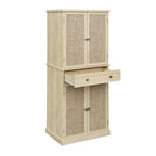 Armoire 4 portes 1 tiroir, avec 4 étagères intérieures réglables, meuble de rangement