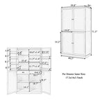 Garde-manger de cuisine autoportant Grand placard de rangement avec 2 tiroirs, 2 étagères réglables, 8 étagères de porte
