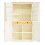 Garde-manger de cuisine autoportant Grand placard de rangement avec 2 tiroirs, 2 étagères réglables, 8 étagères de porte