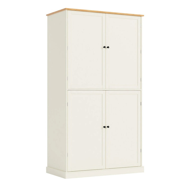 Garde-manger de cuisine autoportant Grand placard de rangement avec 2 tiroirs, 2 étagères réglables, 8 étagères de porte