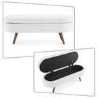 Banc de rangement capitonné en tissu de lin, style moderne et minimaliste, avec couvercle relevable