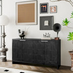 Meuble d'appoint style ferme, buffet en bois à 4 portes, desserte de salle à manger, armoire de rangement