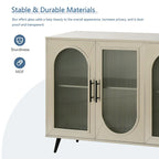 Meuble TV pour téléviseurs de plus de 65 pouces, meuble TV en bois avec placard de rangement et étagères réglables, console multimédia pour salon et chambre à coucher