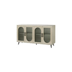 Meuble TV pour téléviseurs de plus de 65 pouces, meuble TV en bois avec placard de rangement et étagères réglables, console multimédia pour salon et chambre à coucher
