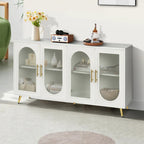 Meuble TV pour téléviseurs de plus de 65 pouces, meuble TV en bois avec placard de rangement et étagères réglables, console multimédia pour salon et chambre à coucher