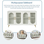 Meuble TV pour téléviseurs de plus de 65 pouces, meuble TV en bois avec placard de rangement et étagères réglables, console multimédia pour salon et chambre à coucher