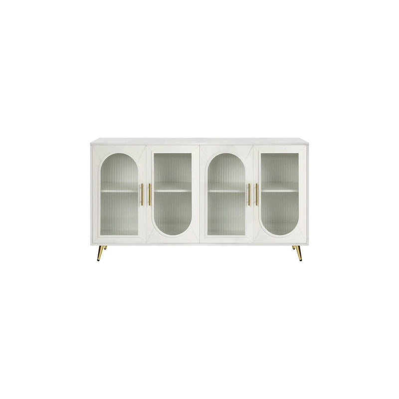 Meuble TV pour téléviseurs de plus de 65 pouces, meuble TV en bois avec placard de rangement et étagères réglables, console multimédia pour salon et chambre à coucher