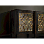 Console à quatre portes miroir - Ébène - 20L x 105l x 38H