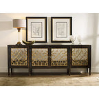 Console à quatre portes miroir - Ébène - 20L x 105l x 38H