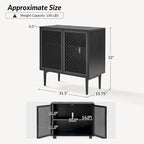 Buffet d'appoint moderne Dominik 32 po de haut à 2 portes avec lumière