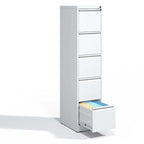 Meuble de classement vertical en métal à 5 tiroirs de 38 cm de large avec serrure pour documents A4/Legal/Letter, pour bureau et maison
