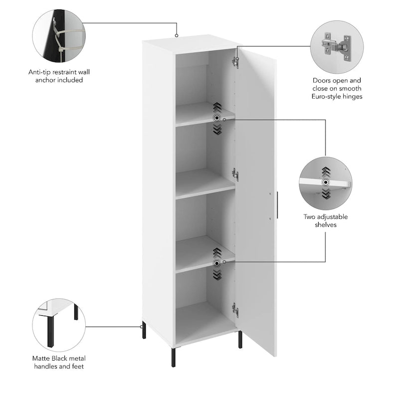 Meuble de Rangement Étroit Essence avec Porte