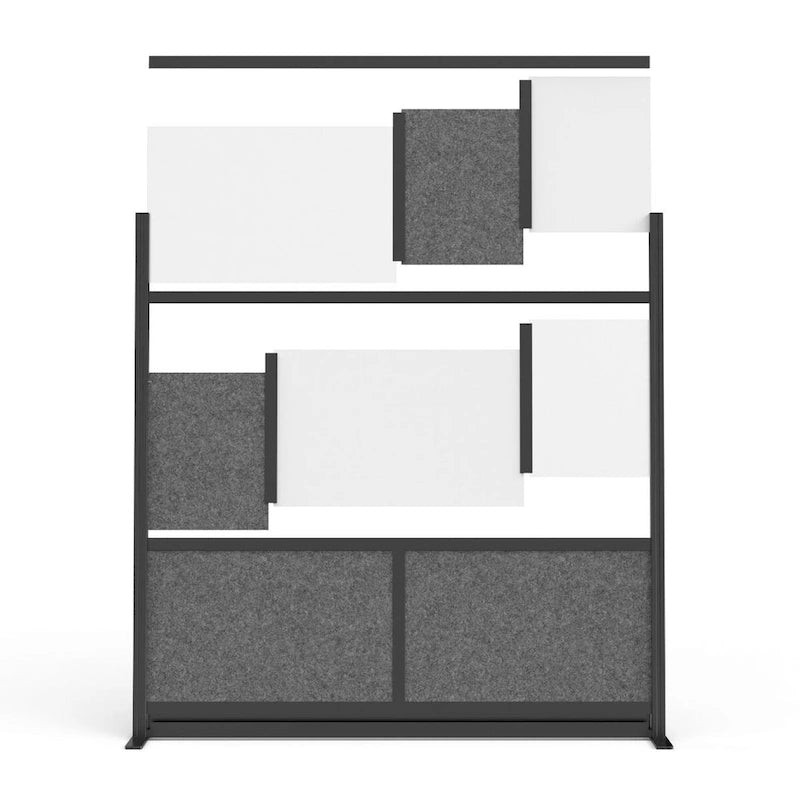 Système de cloison modulaire - Cadre noir - Cloison de démarrage 70 x 48 avec tableau blanc