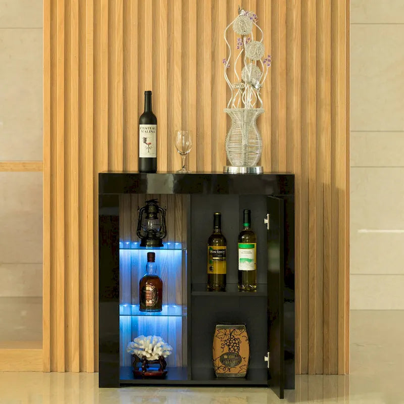 Meuble de rangement latéral avec LED pour bureau ou salon