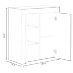 Meuble de rangement latéral avec LED pour bureau ou salon