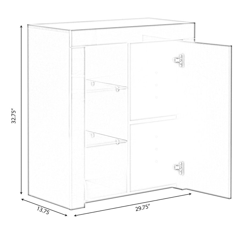 Meuble de rangement latéral avec LED pour bureau ou salon