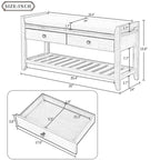 Banc de rangement pour chaussures d'entrée avec siège rembourré et tiroirs