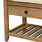 Banc de rangement pour chaussures d'entrée avec siège rembourré et tiroirs
