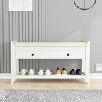 Banc de rangement pour chaussures d'entrée avec siège rembourré et tiroirs