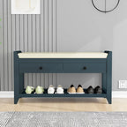 Banc de rangement pour chaussures d'entrée avec siège rembourré et tiroirs