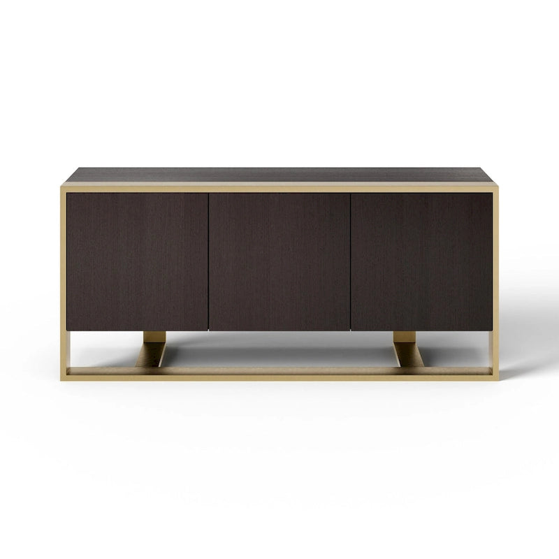 Buffet moderne Fauna en wengé et laiton