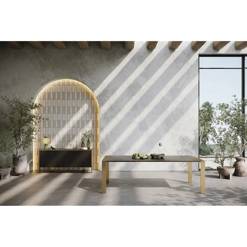Buffet moderne Fauna en wengé et laiton
