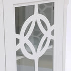 Buffet en bois de pin blanc de 90,9 cm de large avec portes vitrées