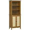 Étagère bibliothèque avec meuble de rangement et étagères ouvertes, Grande étagère, Noyer