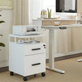 Meuble de classement 2 tiroirs avec serrure pour bureau à domicile - 17P x 24,3L x 16H