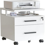Meuble de classement 2 tiroirs avec serrure pour bureau à domicile - 17P x 24,3L x 16H