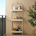 Étagère de rangement multifonctionnelle en métal noir à 3 niveaux 68H, support pour plantes, étagère de cuisine, pour intérieur et extérieur