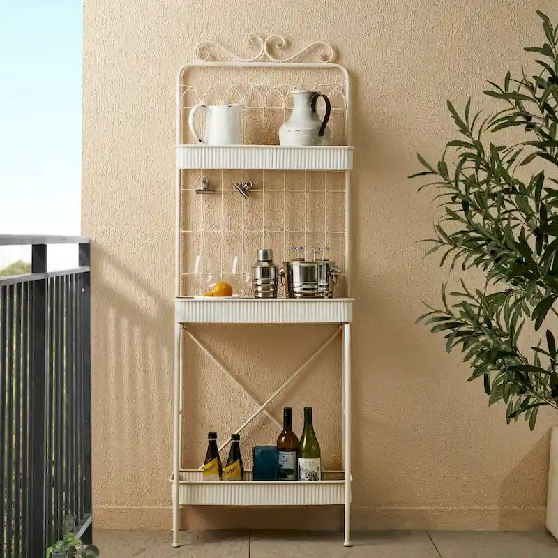 Étagère de rangement multifonctionnelle en métal noir à 3 niveaux 68H, support pour plantes, étagère de cuisine, pour intérieur et extérieur