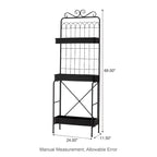Étagère de rangement multifonctionnelle en métal noir à 3 niveaux 68H, support pour plantes, étagère de cuisine, pour intérieur et extérieur