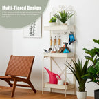 Étagère de rangement multifonctionnelle en métal noir à 3 niveaux 68H, support pour plantes, étagère de cuisine, pour intérieur et extérieur
