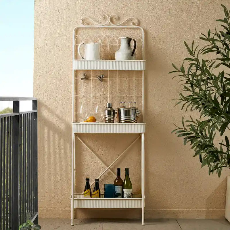 Étagère de rangement multifonctionnelle en métal noir à 3 niveaux 68H, support pour plantes, étagère de cuisine, pour intérieur et extérieur
