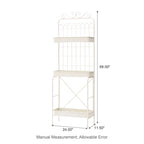 Étagère de rangement multifonctionnelle en métal noir à 3 niveaux 68H, support pour plantes, étagère de cuisine, pour intérieur et extérieur