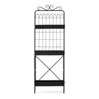 Étagère de rangement multifonctionnelle en métal noir à 3 niveaux 68H, support pour plantes, étagère de cuisine, pour intérieur et extérieur
