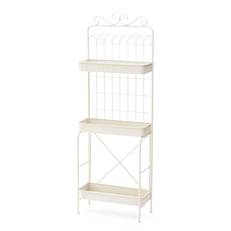 Étagère de rangement multifonctionnelle en métal noir à 3 niveaux 68H, support pour plantes, étagère de cuisine, pour intérieur et extérieur