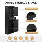 Armoire à linge avec tiroir et étagère réglable, 22 po l. x 11 po P x 67,3 po H