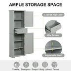 Armoire à linge avec tiroir et étagère réglable, 22 po l. x 11 po P x 67,3 po H